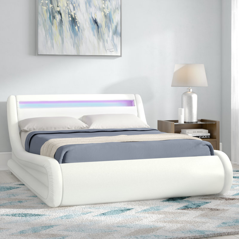 Brayden Studio Galaxy LED Upholstered Ottoman Bed & Reviews Wayfair.co.uk